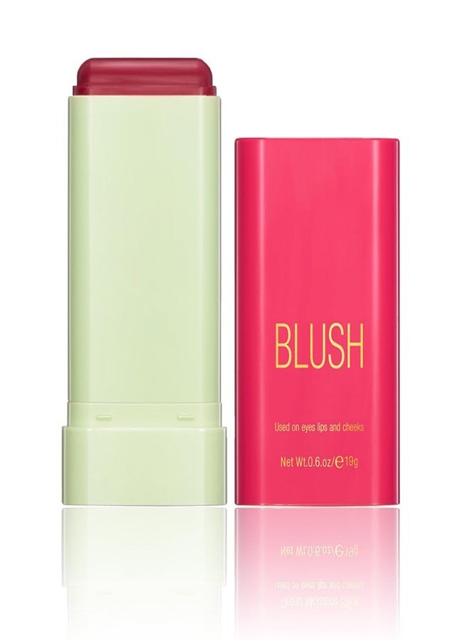 Tiejdhr Multi-Use Makeup Blush Stick, 3-in-1 Cream Blush Stick Beauty Tinted Solid Blush Stick for Cheek/Eyes/Lips, Waterproof Moisturizer Stick, Suitable for All Skin (02# Hot Red) - Image 1